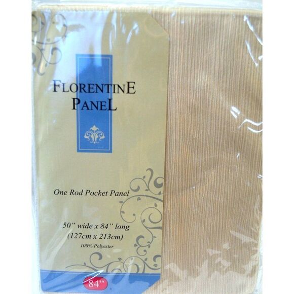 Florentine Panels Set of 2 Champagne Tonal Pin Stripe One Rod Panel 50 x 84 NEW - Picture 1 of 4